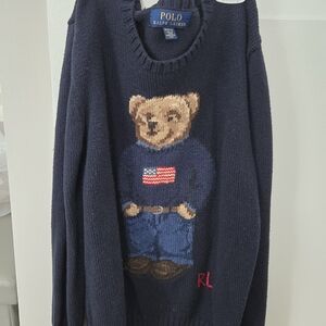 Ralph Lauren Navy Bear Sweater for Boys